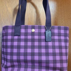 Coach Derby Tote -Purple/Mulberry Buffalo Plaid Check
